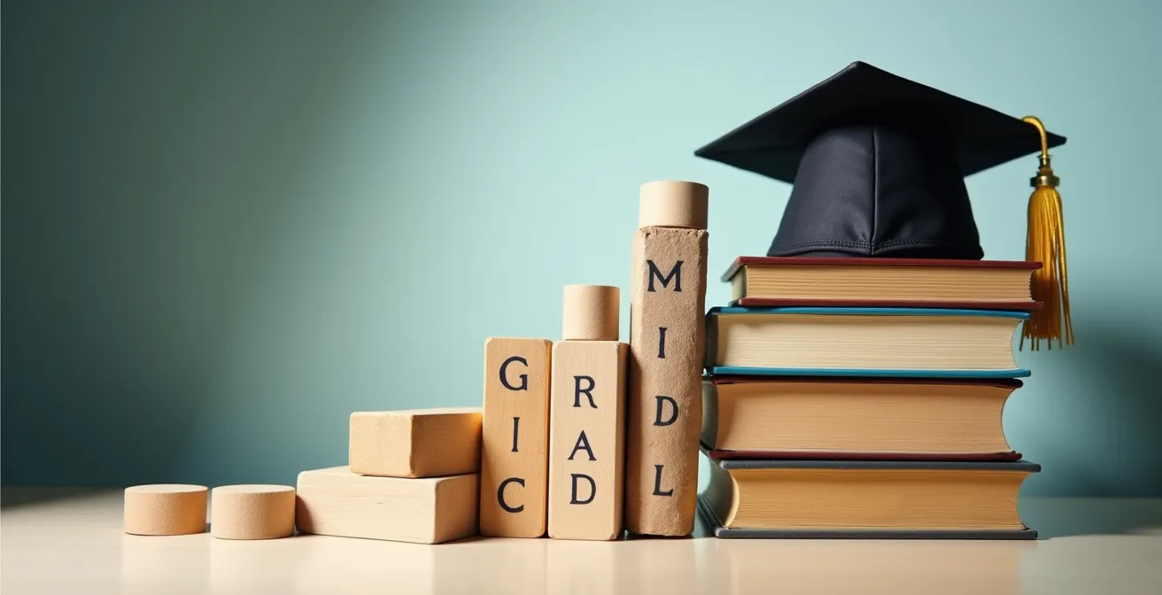 Timeline showing critical academic years and assessment points in a student's education