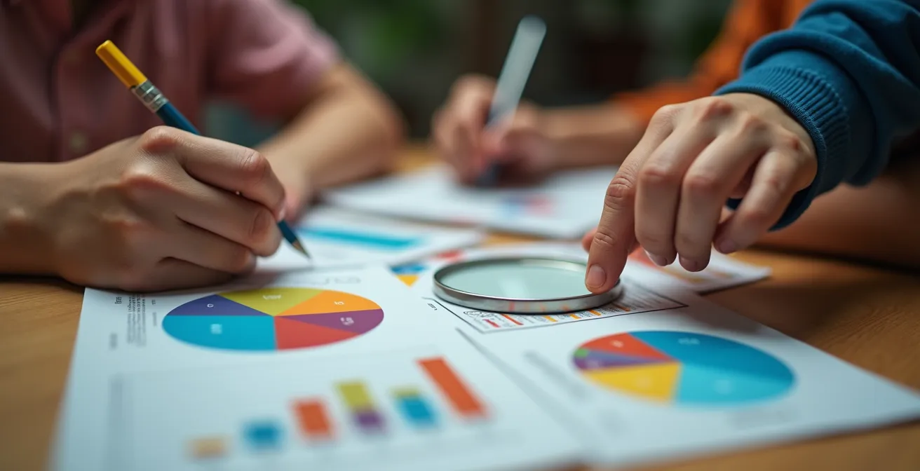 Parent and child analyzing data together in a supportive environment
